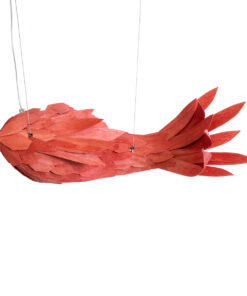 GloboStar® GLOBOSTAR® GOURAMI 02360 Μοντέρνο Κρεμαστό Φωτιστικό Οροφής με Ντουί 1 x E27 AC 220-240V IP20 - Κόκκινο - Μ70 x Π40 x Υ27cm