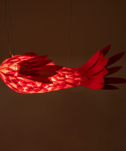 Alternative view of GLOBOSTAR® GOURAMI 02360 Μοντέρνο Κρεμαστό Φωτιστικό Οροφής με Ντουί 1 x E27 AC 220-240V IP20 - Κόκκινο - Μ70 x Π40 x Υ27cm