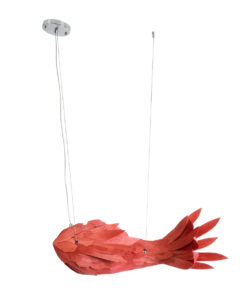 GLOBOSTAR® GOURAMI 02360 Μοντέρνο Κρεμαστό Φωτιστικό Οροφής με Ντουί 1 x E27 AC 220-240V IP20 - Κόκκινο - Μ70 x Π40 x Υ27cm 15 02360 4