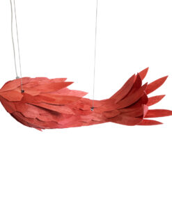 GLOBOSTAR® GOURAMI 02360 Μοντέρνο Κρεμαστό Φωτιστικό Οροφής με Ντουί 1 x E27 AC 220-240V IP20 - Κόκκινο - Μ70 x Π40 x Υ27cm 16 02360 5