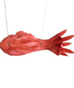 GLOBOSTAR® GOURAMI 02360 Μοντέρνο Κρεμαστό Φωτιστικό Οροφής με Ντουί 1 x E27 AC 220-240V IP20 - Κόκκινο - Μ70 x Π40 x Υ27cm 17 02360 6