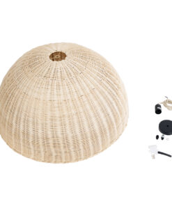 GLOBOSTAR® MONTANA 02379 Boho Κρεμαστό Φωτιστικό Οροφής με Ντουί 1 x E27 AC 220-240V IP20 - Μπεζ - Μ80 x Π80 x Υ40cm 19 02379 10