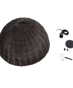 GLOBOSTAR® MONTANA 02381 Boho Κρεμαστό Φωτιστικό Οροφής με Ντουί 1 x E27 AC 220-240V IP20 - Καφέ - Μ50 x Π50 x Υ25cm 19 02381 10