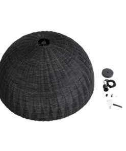 GLOBOSTAR® MONTANA 02384 Boho Κρεμαστό Φωτιστικό Οροφής με Ντουί 1 x E27 AC 220-240V IP20 - Μαύρο - Μ80 x Π80 x Υ40cm 19 02384 10