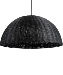 GloboStar® GLOBOSTAR® MONTANA 02384 Boho Κρεμαστό Φωτιστικό Οροφής με Ντουί 1 x E27 AC 220-240V IP20 - Μαύρο - Μ80 x Π80 x Υ40cm