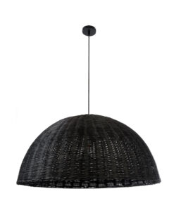 GLOBOSTAR® MONTANA 02384 Boho Κρεμαστό Φωτιστικό Οροφής με Ντουί 1 x E27 AC 220-240V IP20 - Μαύρο - Μ80 x Π80 x Υ40cm 13 02384 4