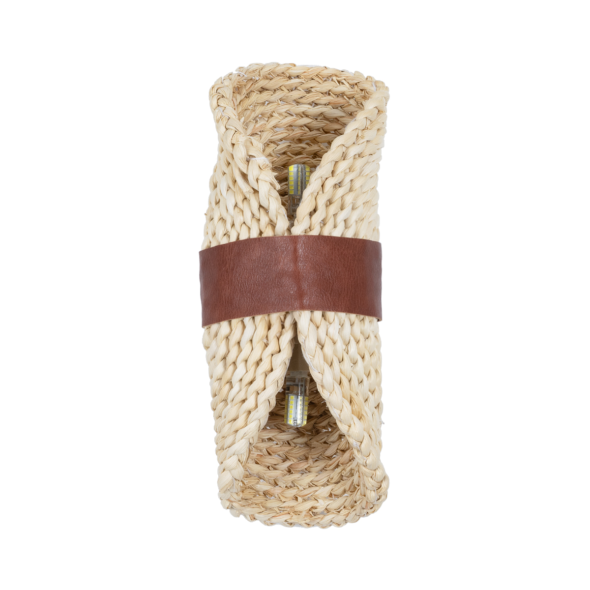 GloboStar® GUAVA 02385 Boho Επιτοίχιο Φωτιστικό Απλίκα Δίφωτο 2 x G9 IP20 Μπεζ Ξύλο με Καφέ Δέρμα - Μ11 x Π13 x Υ30cm 5 GloboStar® GUAVA 02385 Boho Επιτοίχιο Φωτιστικό Απλίκα Δίφωτο 2 x G9 IP20 Μπεζ Ξύλο με Καφέ Δέρμα - Μ11 x Π13 x Υ30cm - Image 3