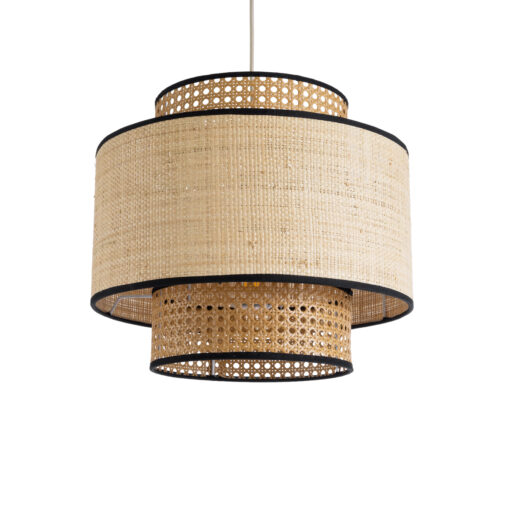GloboStar® GLOBOSTAR® BRAVADO 02386 Boho Κρεμαστό Φωτιστικό Οροφής με Ντουί 1 x E27 AC 220-240V IP20 - Μπεζ- Μ40 x Π40 x Υ35cm
