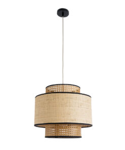 GLOBOSTAR® BRAVADO 02386 Boho Κρεμαστό Φωτιστικό Οροφής με Ντουί 1 x E27 AC 220-240V IP20 - Μπεζ- Μ40 x Π40 x Υ35cm 15 02386 4