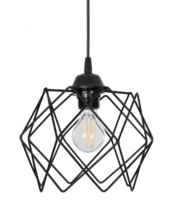 GLOBOSTAR® SOLON 201-0059 Μοντέρνο Κρεμαστό Φωτιστικό Οροφής με Ντουί 1 x E27 AC 220-240V IP20 - Μαύρο - Μ24 x Π24 x Υ23cm 14 0268be 201 0059 4