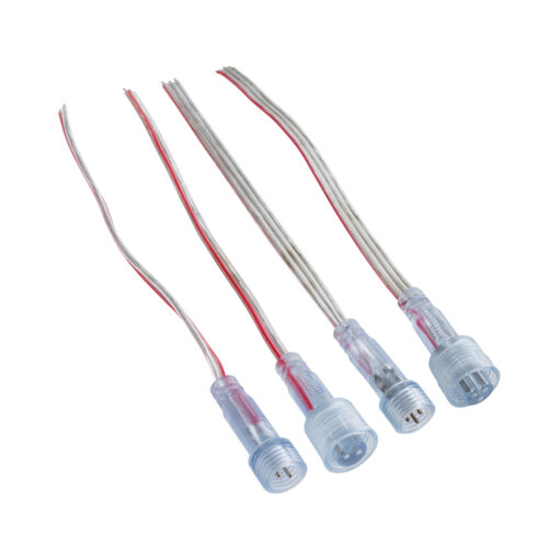 GloboStar® GloboStar® CON-NEONIO 90769 Σετ Αδιάβροχων IP68 Καλωδίων Σύνδεσης για όλες τις NEONIO Digital Neon Flex LED 14.4W/m 12VDC - Διάφανα - Φ1.5 x Μήκος Καλωδίου 15cm