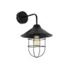 GloboStar® GloboStar® CAGE 203-0096 Vintage Επιτοίχιο Φωτιστικό Απλίκα Μονόφωτο 1 x E27 IP20 Μαύρο Πλαστικό - M22 x Π28 x Υ35cm