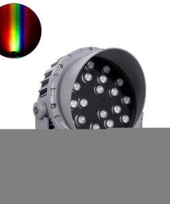 GloboStar® GLOBOSTAR® FLOOD-MENA 90648 Προβολέας Σποτ Wall Washer με Αντιθαμβωτική Γρίλια LED 36W 3060lm 30° DC 24V Αδιάβροχο IP65 RGBW DMX512 Dimmable - Ασημί - Μ23 x Π23 x Υ18cm - 3 Χρόνια Εγγύηση