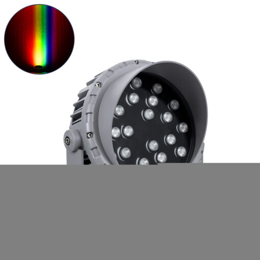 GloboStar® GLOBOSTAR® FLOOD-MENA 90648 Προβολέας Σποτ Wall Washer με Αντιθαμβωτική Γρίλια LED 36W 3060lm 30° DC 24V Αδιάβροχο IP65 RGBW DMX512 Dimmable - Ασημί - Μ23 x Π23 x Υ18cm - 3 Χρόνια Εγγύηση