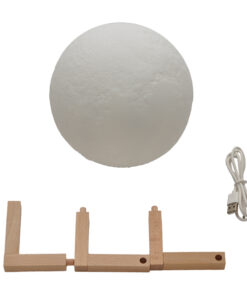 Επαναφορτιζόμενο Διακοσμητικό Ανάγλυφο Φωτιστικό Αφής 3D Moon 20cm RGBW Ντιμαριζόμενο με Ασύρματο Χειριστήριο GloboStar 07030 17 02rgb