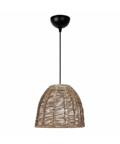 GloboStar® GLOBOSTAR® MEKA 204-0162 Boho Κρεμαστό Φωτιστικό Οροφής με Ντουί 1 x E27 AC 220-240V IP20 - Καφε - Μ31 x Π31 x Υ26cm