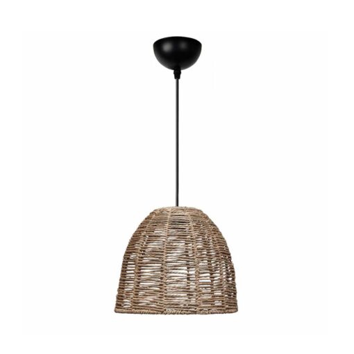GloboStar® GLOBOSTAR® MEKA 204-0162 Boho Κρεμαστό Φωτιστικό Οροφής με Ντουί 1 x E27 AC 220-240V IP20 - Καφε - Μ31 x Π31 x Υ26cm