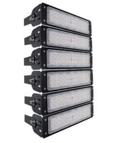 GloboStar® GLOBOSTAR® GOLIATH 90100-6 Προβολέας Γηπέδου LED 300W 48000lm SDCM<5 75°*135° Fish Eye Lens AC 100-277V Αδιάβροχο IP65 IK08 Ψυχρό Λευκό 5000K - LUMILEDs SMD Chip & MEANWELL Driver - Μαύρο Χυτό Αλουμίνιο - Μ32 x Π12 x Υ54cm - 5 Χρόνια Εγγύηση