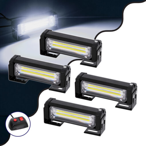 GloboStar® GloboStar® 85034 PRO Series ΣΕΤ 4 x Μπάρες Σήμανσης Οχήματος Ασθενοφόρου για Αυτοκίνητα & Φορτηγά 13 Προγραμμάτων Φωτισμού LED CREE CXB COB 36W DC 10-30V Αδιάβροχο IP65 Ψυχρό Λευκό 6000K