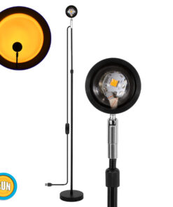 GloboStar® GloboStar® 00819 Μοντέρνο Minimal Επιδαπέδιο Φωτιστικό Μεταλλικό Μονόφωτο LED 12W DC 5V με Projector LENS Ειδικού Εφέ & Καλώδιο Τροφοδοσίας USB Rotation Head 180° SUN