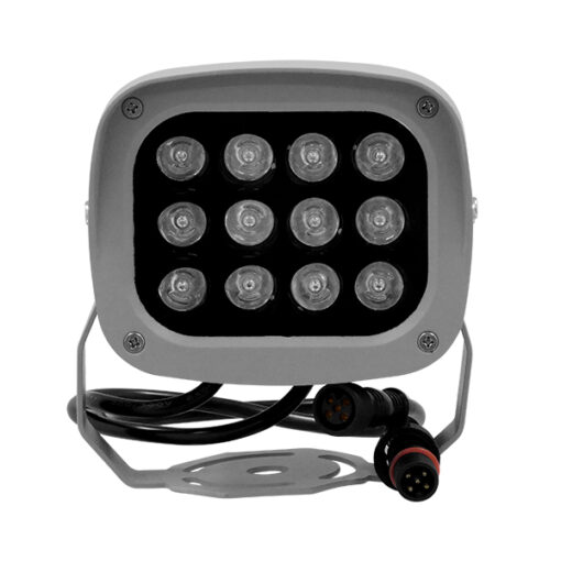 GloboStar® GLOBOSTAR® FLOOD-XENA 05021 Προβολέας Σποτ Wall Washer LED 24W 2400lm 10° AC 24V Αδιάβροχο IP65 RGB - Anthracite Grey - L13.5 x W11 x H15cm - 3 Years Warranty