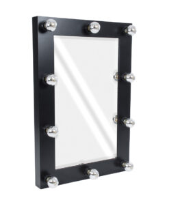 GloboStar® GloboStar® MAKEUP MIRROR-60x90-5 Μοντέρνος Καθρέπτης Μακιγιάζ με Πλαίσιο Φυσικού Ξύλου με Διακόπτη On/Off 10 x E27 AC220-240V - Μ60 x Π7 x Υ90cm - Μαύρος Έβενος