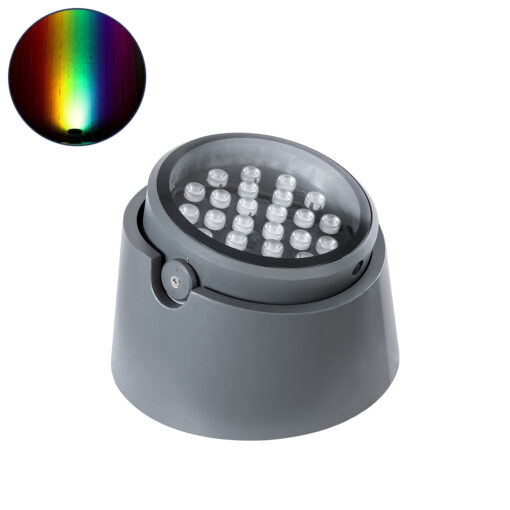 GloboStar® GloboStar® FLOOD-RANA 90752 Κινούμενος Προβολέας - Σποτ Φωτισμού Wall Washer για Φωτισμό Κτιρίων LED 60W 5100lm 5° DC 24V Αδιάβροχο IP67 Φ30 x Υ20cm RGBW DMX512 - Γκρι Ανθρακί - 3 Χρόνια Εγγύηση