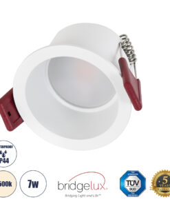 GloboStar® GloboStar® IP 60344 Χωνευτό LED Spot Downlight TrimLess Μπάνιου & WC Φ6.6cm 7W 750lm 45° AC 220-240V IP44 Φ6.6 x Υ5.3cm - Στρόγγυλο - Λευκό - Φυσικό Λευκό 4500K - Bridgelux COB - TÜV Certified Driver - 5 Years Warranty