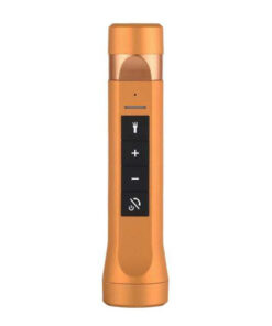 GloboStar® LED Φακός Επαναφορτιζόμενος 8W 800lm Χρυσός POWERBANK με Βάση Στήριξης Ποδηλάτου και Υποδοχές SD Card - USB με Ηχείο 3W Bluetooth GloboStar 06209