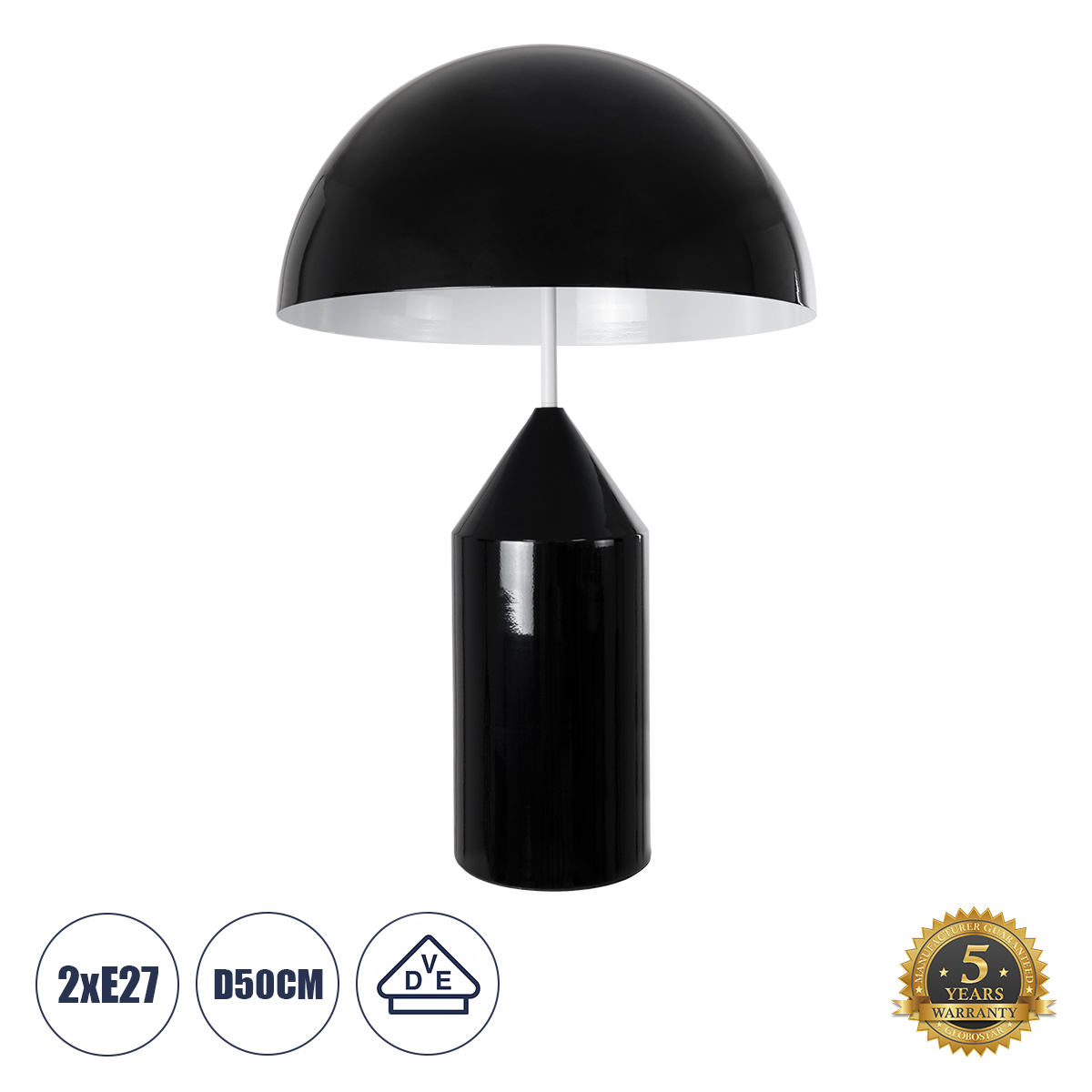 GloboStar® URANUS-L 61457 Μοντέρνο Επιτραπέζιο Φωτιστικό Πορτατίφ Δίφωτο 2 x E27 IP20 Μαύρο & Λευκό Μέταλλο - Μ50 x Π50 x Υ77cm 3 GloboStar® GloboStar® URANUS-L 61457 Μοντέρνο Επιτραπέζιο Φωτιστικό Πορτατίφ Δίφωτο 2 x E27 IP20 Μαύρο & Λευκό Μέταλλο - Μ50 x Π50 x Υ77cm