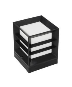 GloboStar® GloboStar® ENGLAND 202-0018 Μοντέρνο Επιδαπέδιο Φωτιστικό Μονόφωτο 1 x E27 IP44 Μαύρο Πλαστικό - Μ22 x Π22 x Υ27cm