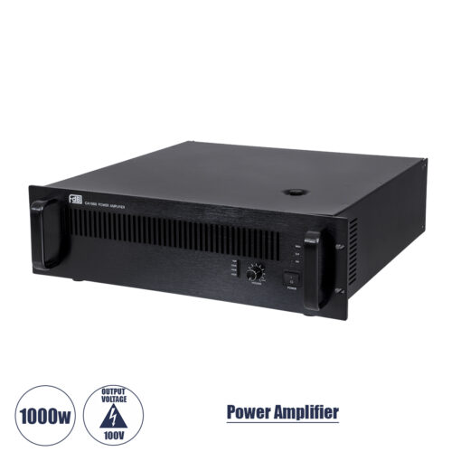 GloboStar® GloboStar® FDB CA1000 98016 Power Amplifier - Επαγγελματικός Ενισχυτής Ηχείων Εγκαταστάσεων 100V - Frequency Response 60Hz-20Khz - AC 220V/50-60Hz - 1000W/4Ω - IP20 - Μαύρο - Μ48.5 x Π45.5 x Υ13.2cm