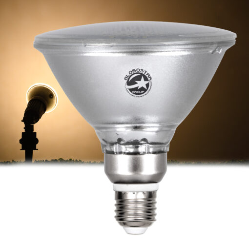 GloboStar® GLOBOSTAR® GARDENPAR 60228 Σποτ E27 PAR38 Σκληρού Υάλου LED 18W 1800lm 60° AC 220-240V Αδιάβροχο IP65 Θερμό Λευκό 2700K - Lumileds SMD Chip - Μ12 x Π12 x Υ13cm - 3 Χρόνια Εγγύηση