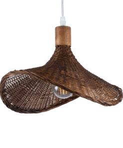 GloboStar® GLOBOSTAR® CUBA 01716 Boho Κρεμαστό Φωτιστικό Οροφής με Ντουί 1 x E27 AC 220-240V IP20 - Καφέ - Μ33 x Π33 x Υ25cm