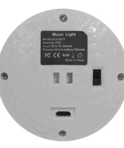 Επαναφορτιζόμενο Διακοσμητικό Ανάγλυφο Φωτιστικό Αφής 3D Moon 20cm RGBW Ντιμαριζόμενο με Ασύρματο Χειριστήριο GloboStar 07030 12 07028 0006