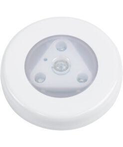 GloboStar® GloboStar® 79004 Φωτιστικό Νυκτός Μπαταρίας 3xAAA (Δεν Περιλαμβάνεται) LED SMD 5050 1W 80lm με Αισθητήρα Κίνησης και 3M Διπλής Όψης Αυτοκόλλητη Ταινία Αδιάβροχο IP44 Ψυχρό Λευκό 6000K D7.5 x H1.5cm