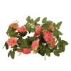 GloboStar® GloboStar® 09001 Τεχνητό Κρεμαστό Φυτό Διακοσμητική Γιρλάντα Μήκους 2.2 μέτρων με 10 X Μεγάλα Τριαντάφυλλα Κοραλί