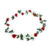 GloboStar® GloboStar® 78129 Τεχνητό Κρεμαστό Φυτό Διακοσμητική Γιρλάντα Λουλουδιών με 10 Κόκκινα Τριαντάφυλλα & Πράσινο Φύλλωμα M20 x Υ220 x Π20cm