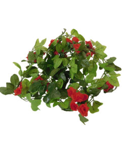 GloboStar® GloboStar® 09014 Τεχνητό Κρεμαστό Φυτό Διακοσμητική Γιρλάντα Μήκους 2.2 μέτρων με 33 X Μικρά Τριαντάφυλλα Κόκκινα