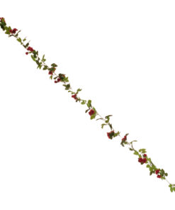Alternative view of GloboStar® 09014 Τεχνητό Κρεμαστό Φυτό Διακοσμητική Γιρλάντα Μήκους 2.2 μέτρων με 33 X Μικρά Τριαντάφυλλα Κόκκινα