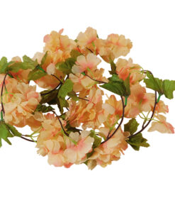 GloboStar® GloboStar® 09022 Τεχνητό Κρεμαστό Φυτό Διακοσμητική Γιρλάντα Μήκους 2.2 μέτρων με 18 X Άνθη Κερασιάς Σομόν