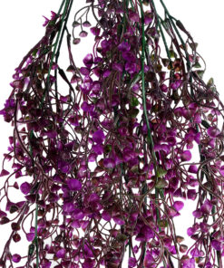 GloboStar® GloboStar® 09036 Τεχνητό Κρεμαστό Διακοσμητικό Φυτό Μήκους 1.2 μέτρων με 13 X Κλαδιά Πυξός Πράσινο Μωβ