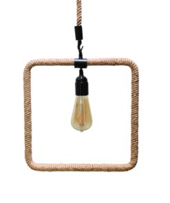 GloboStar® GLOBOSTAR® MALVERN 10001240 Vintage Κρεμαστό Φωτιστικό Οροφής με Ντουί 1 x E27 AC 220-240V IP20 - Μαύρο & Μπεζ - Μ33 x Π22 x Υ33cm