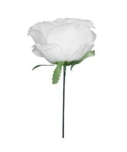 GloboStar® GloboStar® 09077 Τεχνητό Φυτό Διακοσμητικό Τριαντάφυλλο Λευκό M8cm x Υ20cm Π8cm