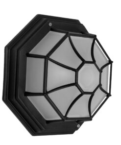 GloboStar® GloboStar® RUBY 00912 Vintage Φωτιστικό Πλαφονιέρα Οροφής Μονόφωτο 1 x E27 IP20 Μαύρο Μέταλλο με Λευκό Γυαλί - Μ27 x Π27 x Υ12cm