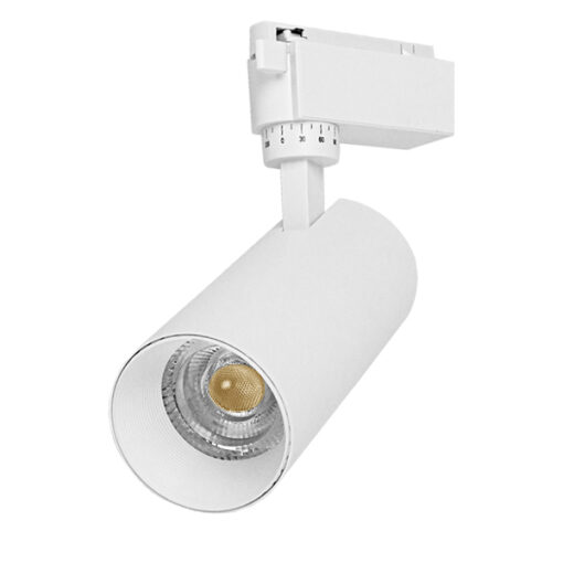 GloboStar® Globostar S-40018 Μονοφασικό Bridgelux COB LED Λευκό Φωτιστικό Σποτ Ράγας 20W 230V 2400lm 30° Θερμό Λευκό 3000k