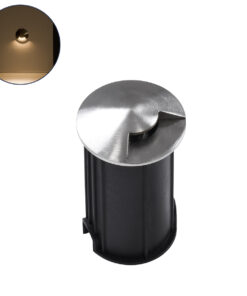 GloboStar® GLOBOSTAR® UNDERGROUND-RENA 90660 Χωνευτό Αρχιτεκτονικό Φωτιστικό Διαδρόμου/Σκαλοπατιού LED 1W 110lm 30° DC 24V Αδιάβροχο IP68 Θερμό Λευκό 2700K Dimmable - Ανοξείδωτο Ατσάλι 304 - Φ5 x Υ9cm / Q4.2cm - 3 Χρόνια Εγγύηση