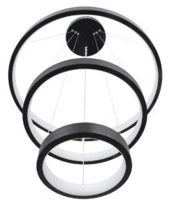 GLOBOSTAR® NEMESIS TRIO 61167-DECO Μοντέρνο Κρεμαστό Φωτιστικό Οροφής LED 100W 12123lm 360° AC 220-240V IP20 Ρυθμιζόμενο Λευκό CCT με Χειριστήριο από 2700K έως 6000K Dimmable - Lumileds SMD Chip - Μαύρο - Μ25 x Π40 x Υ60cm - 3 Χρόνια Εγγύηση 21 09c6f3 61167 6