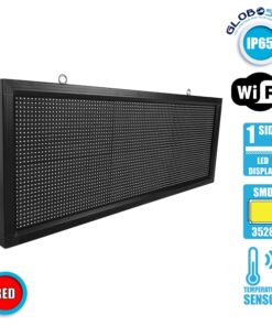 Alternative view of GLOBOSTAR®DISPLAY 90271 Κυλιόμενη Ψηφιακή Επιγραφή P10 Μονής Όψης LED AC 220-240V Αδιάβροχο IP54 Κόκκινο - WiFi Control μέσω FK APP - Αισθητήρας Θερμοκρασίας & Υγρασίας - Μ104 x Π9 x Υ40cm - 2 Χρόνια Εγγύηση