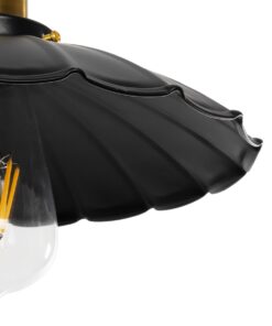 GLOBOSTAR® MARGI 999-0229 Vintage Κρεμαστό Φωτιστικό Οροφής με Ντουί 1 x E27 AC 220-240V IP20 - Μαύρο & Χρυσό - Μ26 x Π26 x Υ14cm 16 0a60b6 999 0229 8